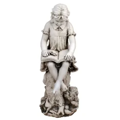Reading Girl 89cm Stone Resin Garden Statue