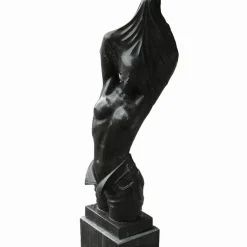 Reveal Black Marble 170cm Garden Statue on Pedestal