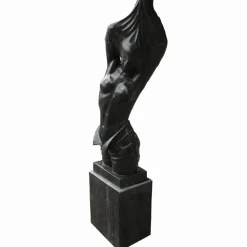 Reveal Black Marble 170cm Garden Statue on Pedestal