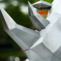 Rhino 100cm Geometric Metal Garden Sculpture