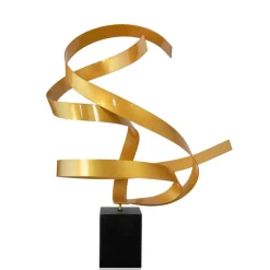Ribbon Dance 62cm Yellow Metal Indoor Sculpture