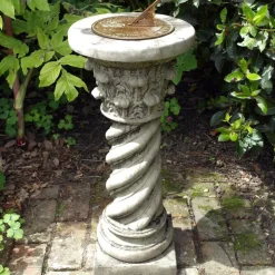 Roman Aged Brass Stone Garden Sundial