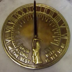 Roman Aged Brass Stone Garden Sundial