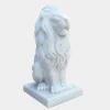 Royal Lion 120cm White Marble Garden Statue