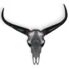 Sacred Buffalo 63cm Silver Resin Wall Sculpture