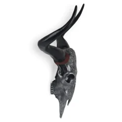 Sacred Buffalo 63cm Silver Resin Wall Sculpture