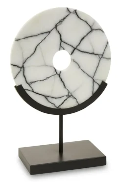 Sacred Circle 34cm White Marble Indoor Sculpture