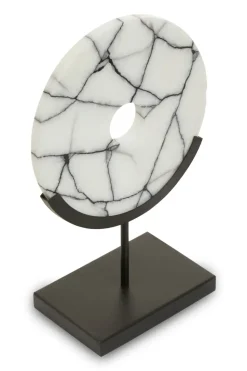 Sacred Circle 34cm White Marble Indoor Sculpture