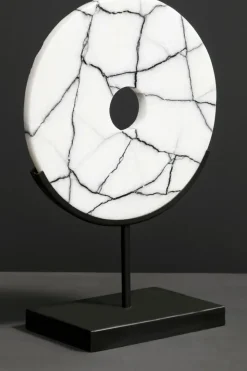 Sacred Circle 34cm White Marble Indoor Sculpture