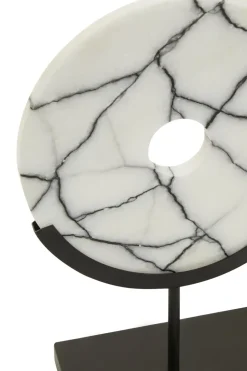 Sacred Circle 34cm White Marble Indoor Sculpture