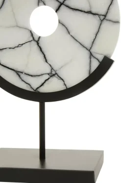 Sacred Circle 34cm White Marble Indoor Sculpture