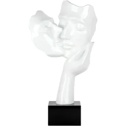 Secret Kiss 50cm White Resin Indoor Sculpture