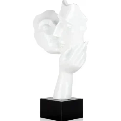 Secret Kiss 50cm White Resin Indoor Sculpture