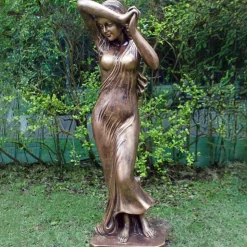Shy Maiden 155cm Bronze Marble Resin Garden Statue