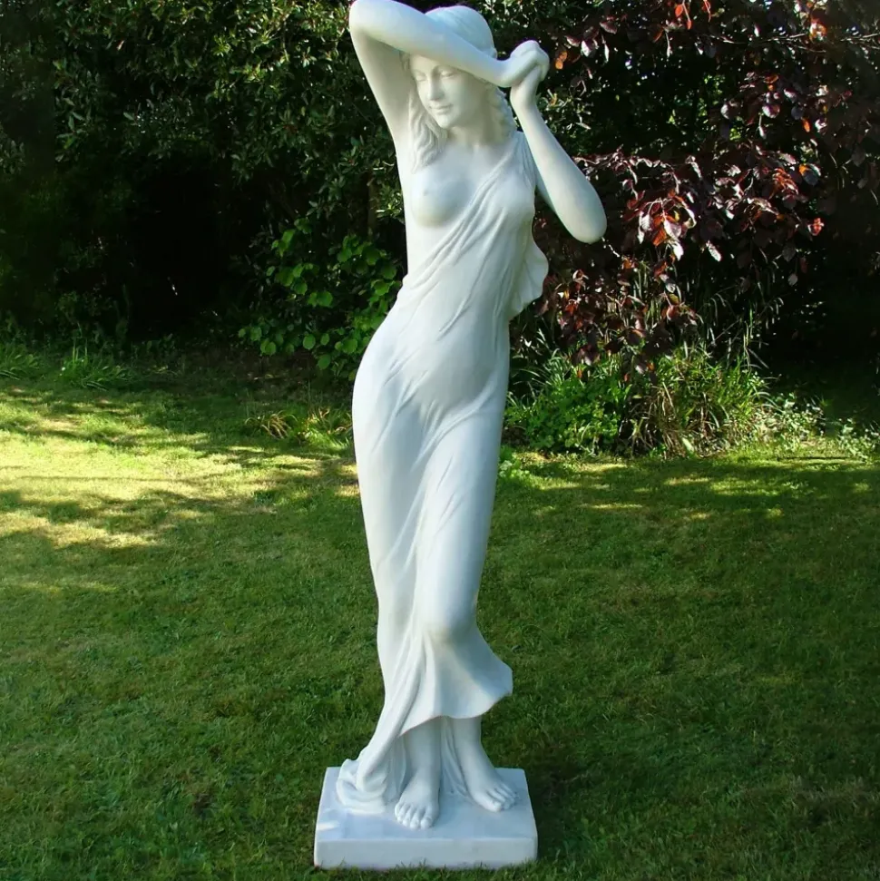 Shy Maiden 85cm Marble Resin Garden Statue