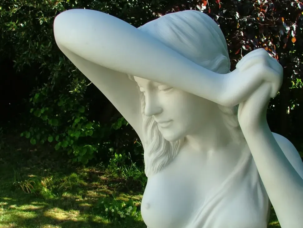 Shy Maiden 85cm Marble Resin Garden Statue