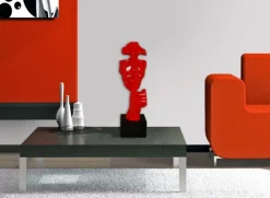 Silent Warrior 48cm Red Resin Indoor Sculpture