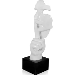 Silent Warrior 48cm White Resin Indoor Sculpture