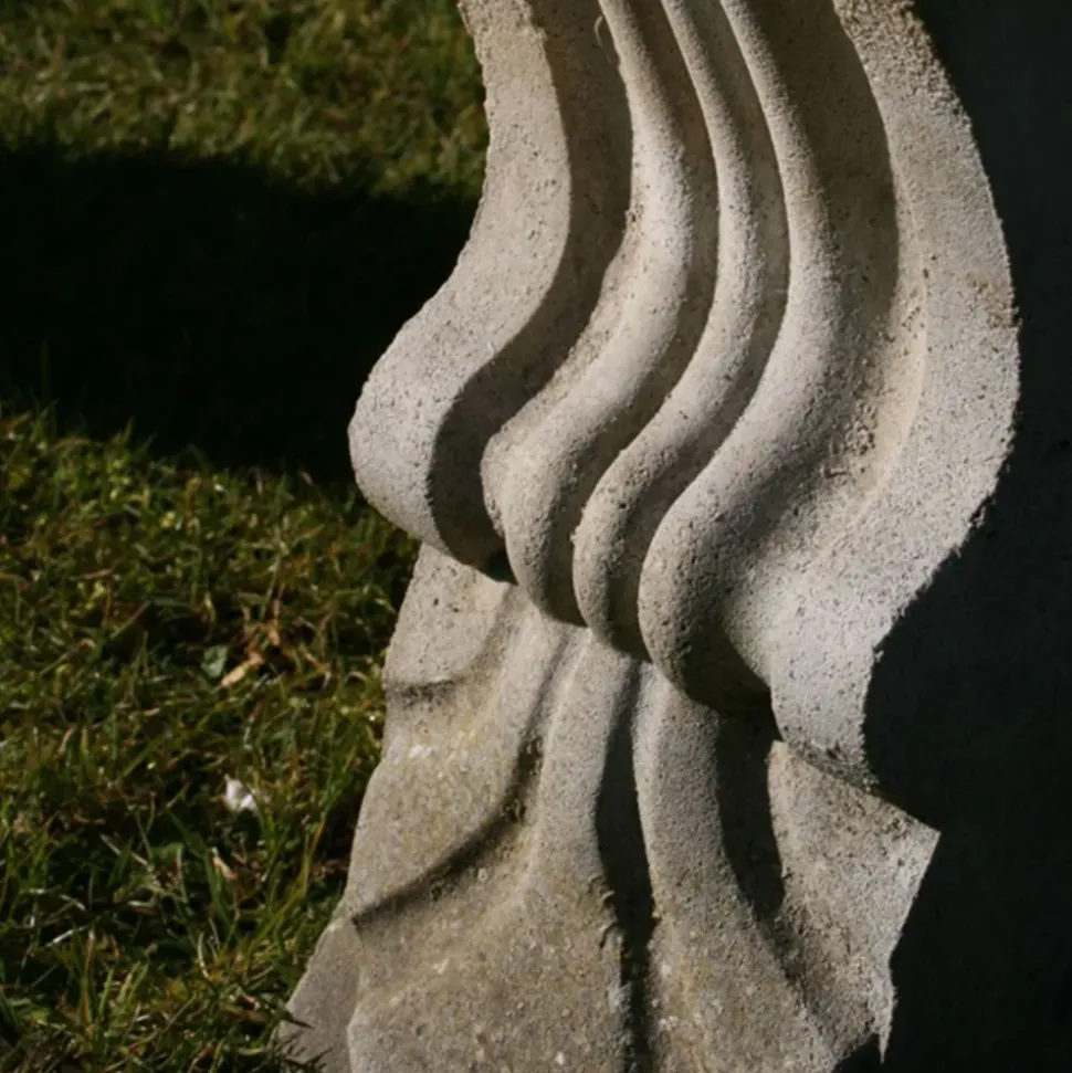 Single Curved Plain Stone Bench - Large Garden Benches