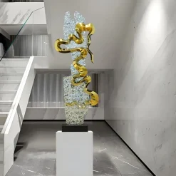 Sonic Pulse 120cm Silver Metal Garden Sculpture