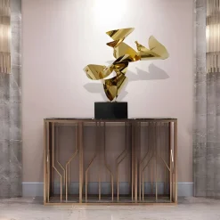 Spacial Drift 59cm Gold Metal Indoor Sculpture