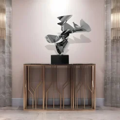 Spacial Drift 59cm Silver Metal Indoor Sculpture