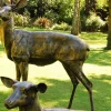 Stag Doe & Fawn Collection Bronze Metal Garden Statues