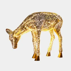Starlight Stag 90cm LED Gold Metal Garden Sculpture
