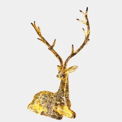 Starlight Stag 125cm LED Gold Metal Garden Sculpture