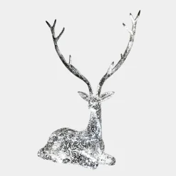 Starlight Stag 125cm LED Silver Metal Garden Sculpture