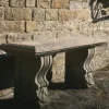 Straight Ivy Stone Garden Bench