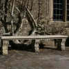 Straight Plain Double Stone Garden Bench