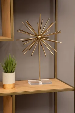 Sunburst 46cm Gold Metal Indoor Sculpture