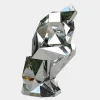 The Thinker 130cm Silver Geometric Metal Garden Sculpture