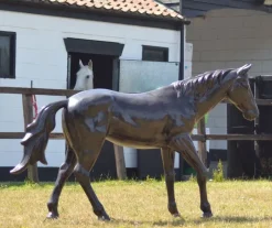 Thoroughbred Horse Life-Size Bronze Metal Garden Statue