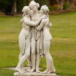Three Graces Portland Stone Garden Statue