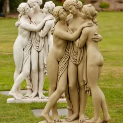 Three Graces Portland Stone Garden Statue