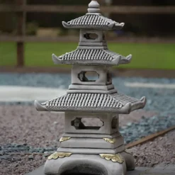 Three Tier Japanese Pagoda Stone Garden Ornament