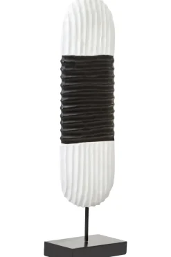 Tic-Tac 60cm Black & White Wood Indoor Sculpture