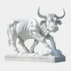 Titan Bull 150cm White Marble Garden Statue v2