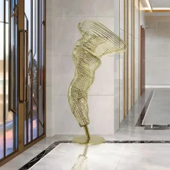 Tornado 152cm Silver Metal Garden Sculpture