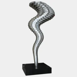 Tornado 197cm Silver Metal Garden Sculpture v3