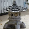 Triple Top Japanese Pagoda Stone Garden Ornament