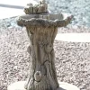 Twin Feeder Stone Garden Birdbath