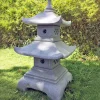Two Tier Japanese Pagoda Lantern Granite Garden Ornament