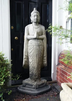 Upright Buddha Stone Garden Statue