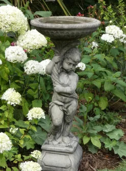 Urchin Design Stone Garden Bird Bath