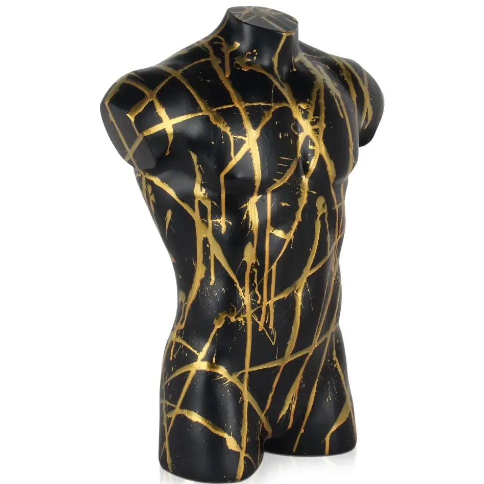 Valiant Torso 50cm Black Resin Indoor Sculpture