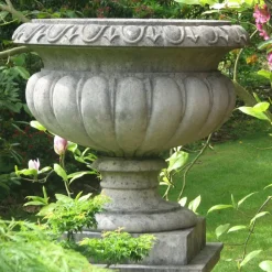 Victorian Tazza Stone Garden Planter on Pedestal