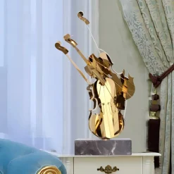 Violin Fusion 80cm Gold Metal Indoor Sculpture